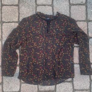 Kiabi Sheer Floral Peasant Top